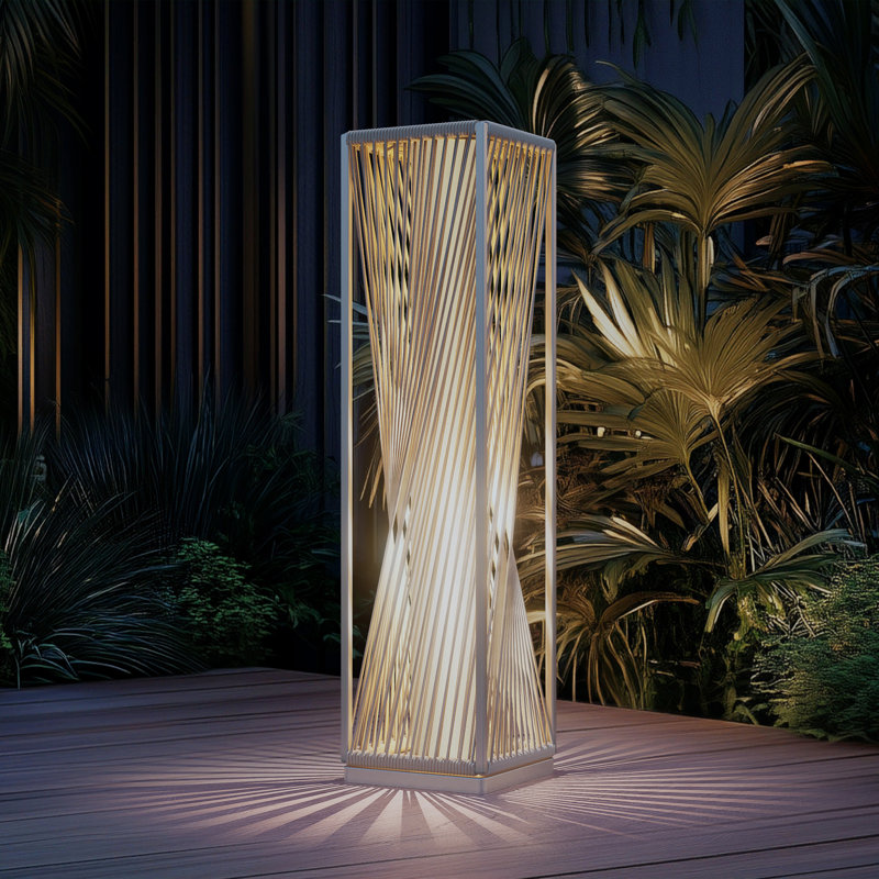 Lampe sur pied d'extérieur à DEL à énergie solaire intégrée 30 po Dazzle, Blanc