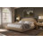 Modern Curved Upholstered Low Profile Platform Bed with Rounded Headboard-94602564-123084281