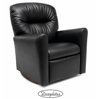 Kids Black Leather Like Rocker Recliner Chair