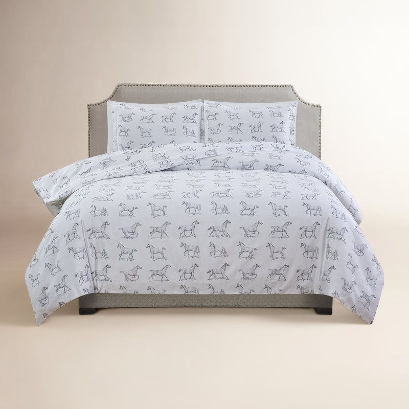 Ensemble de couette pour chevaux Avalee, Housse de couette simple + 1 taie décorative stan