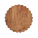 Scalloped Round Cutting Board Charger - Natural