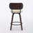 26" Upholstered Faux Leather Counter Height Barstools with Walnut Back & Bentwood Legs-72164429
