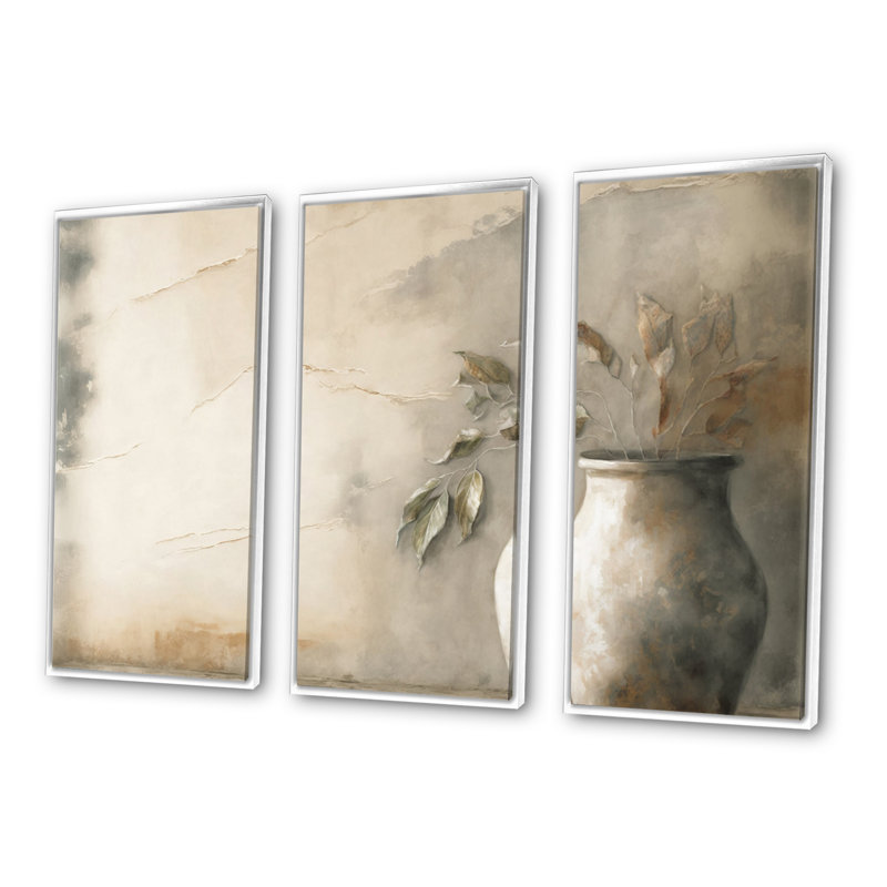 Nature morte, fleurs sauvages en couleurs rétro III - ensemble d'art mural sur toile florale, H 28 po x l 36 po, Blanc