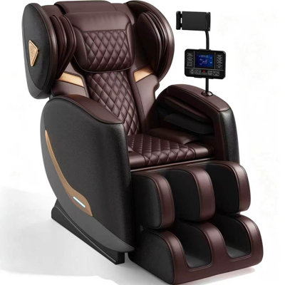 Full Body Zero Gravity Massage Chair Recliner, 4D Shiatsu Shiatsu Rollers & 10 Airbags, Heated Electric Massager with Bluetooth Speakers & Smart Touchscreen