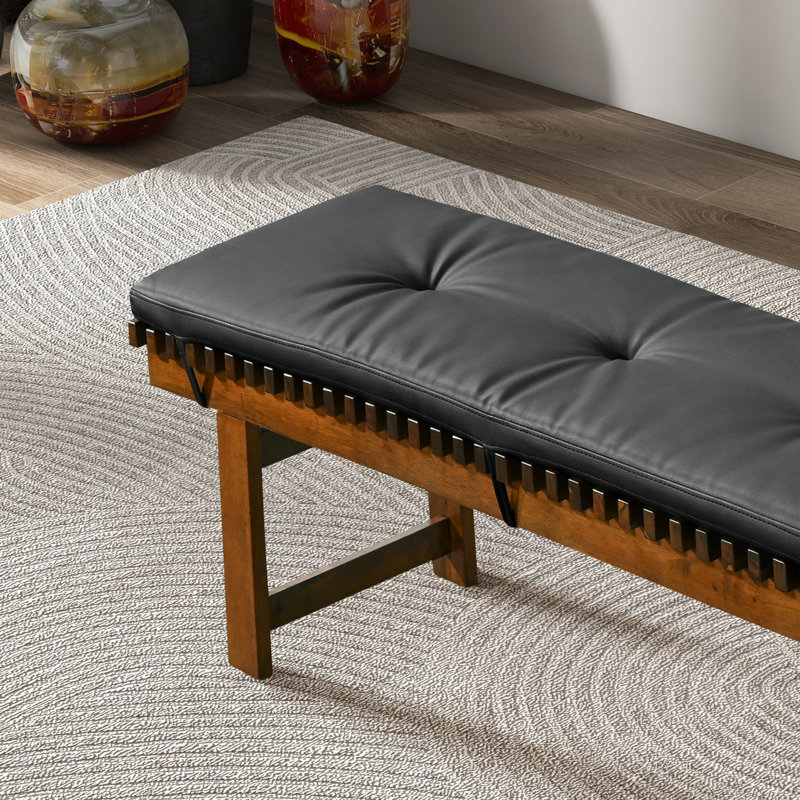 Banc Lucia en similicuir noir