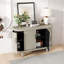 Buffet courbé élégant avec 4 portes et tablettes réglables pour un rangement polyvalent-1719625010