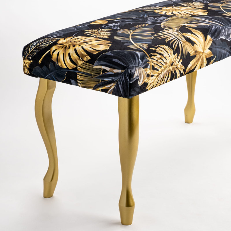 Velvet Upholstered Bench, 50cm H x 60cm W x 35cm D