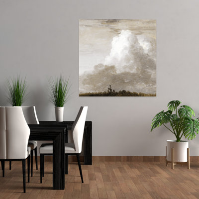 Nuage blanc, paysage abstrait, paysage de cheval contemporain, art naturel