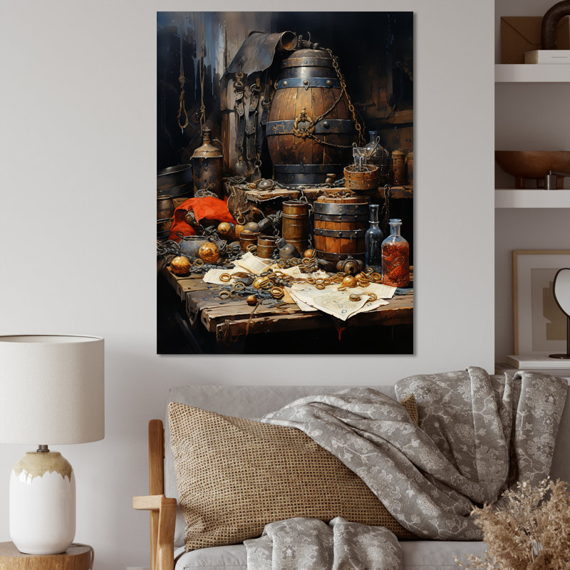 Pirate Rum And Booty - Food & Beverage Wall Art Prints, H 20 po x l 12 po x P 1 po, Toile tendue