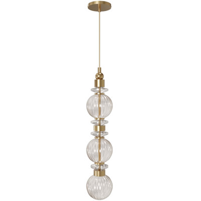 Luminaire suspendu en verre et métal Valda