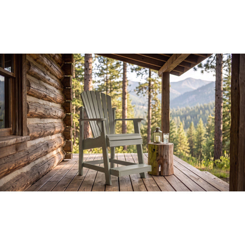 Chaise bistro Adirondack avec repose-pieds encastré Weathercraft, Gris antique