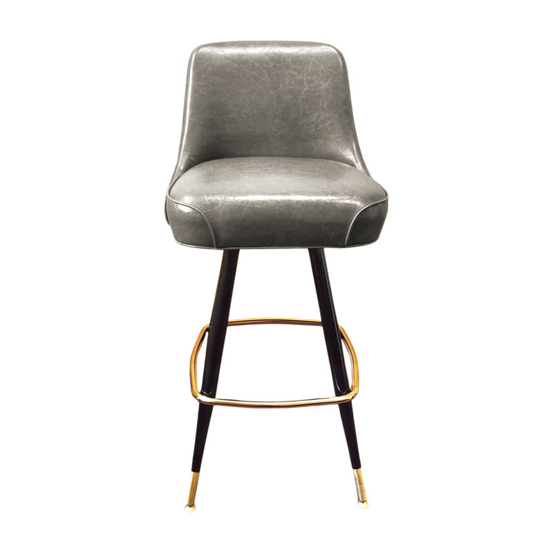 Tabouret de bar pivotant capitonné, Gris