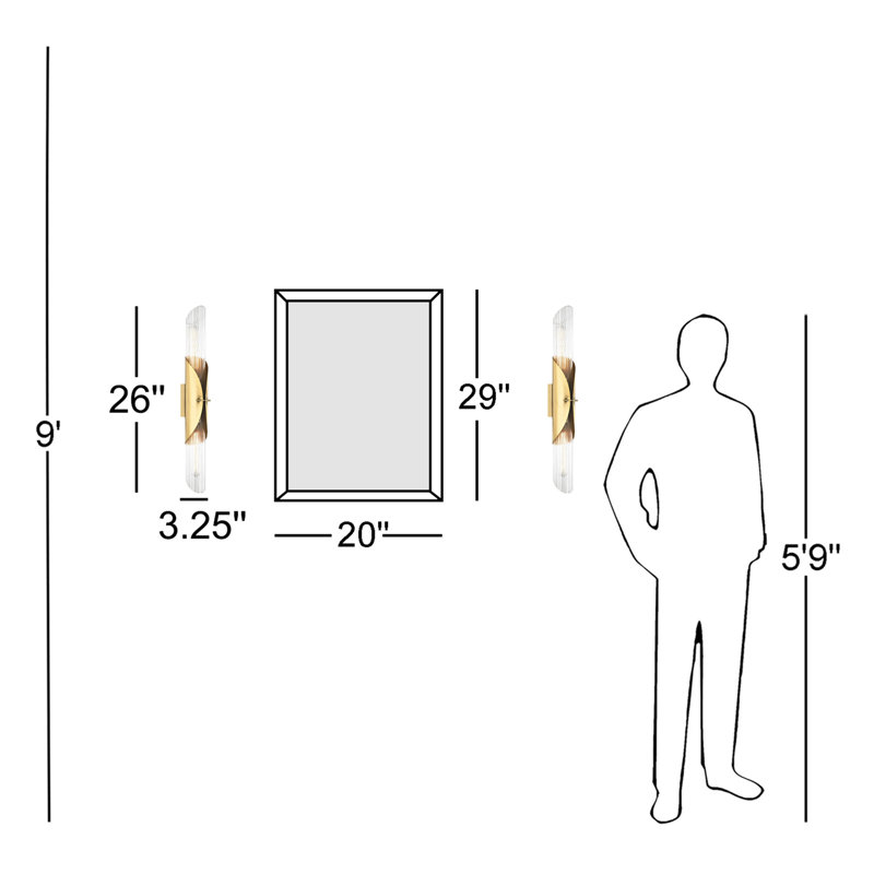 Lefferts 2 Light Wall Sconce, Aged Brass
