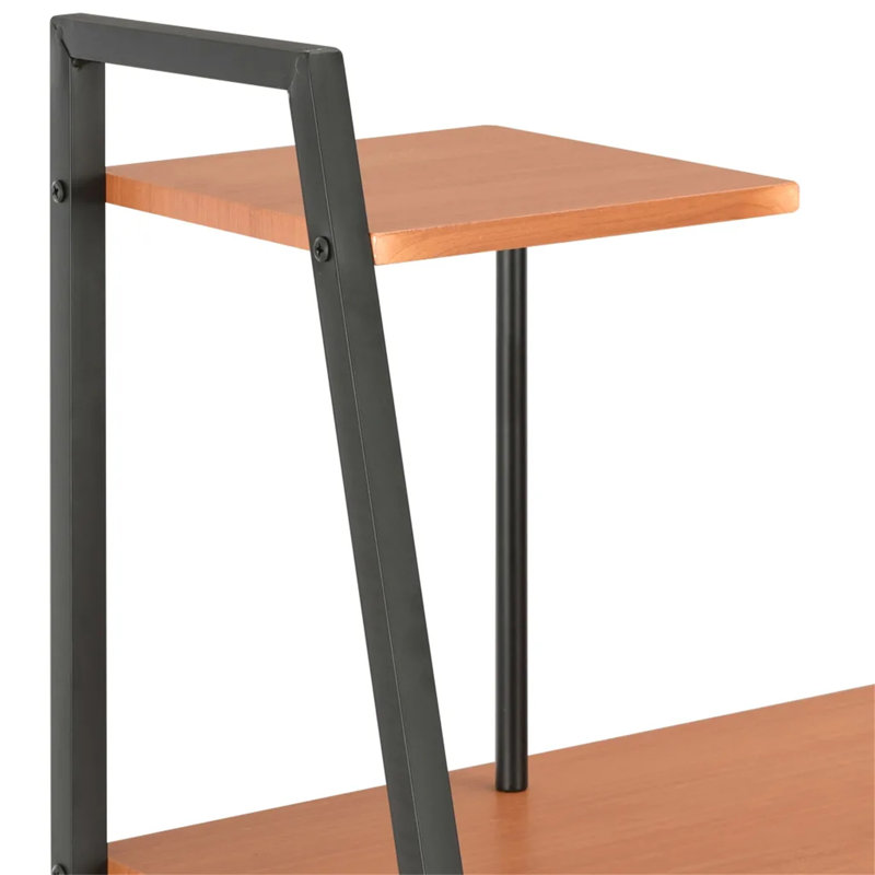 Abrienda Metal Base Writing Desk, Black, Brown