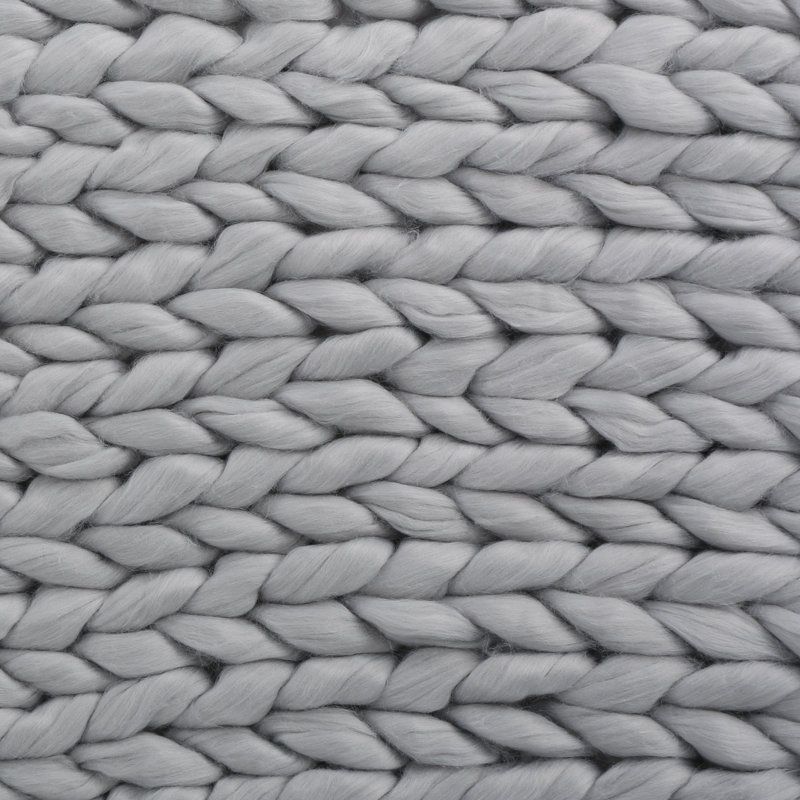 Jeté en tricot épais Chunky, Argent argent