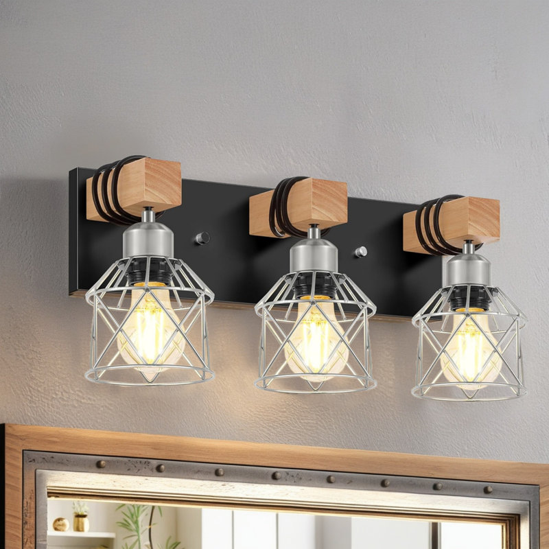 Dimmable Vanity Light, 3 Lights, Silver