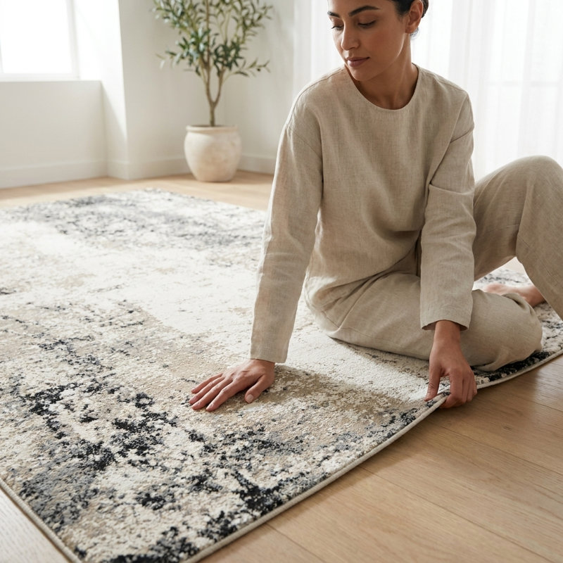 Tapis tissé à la machine Harbird, Rectangle 7 pi 10 po x 10 pi 1 po