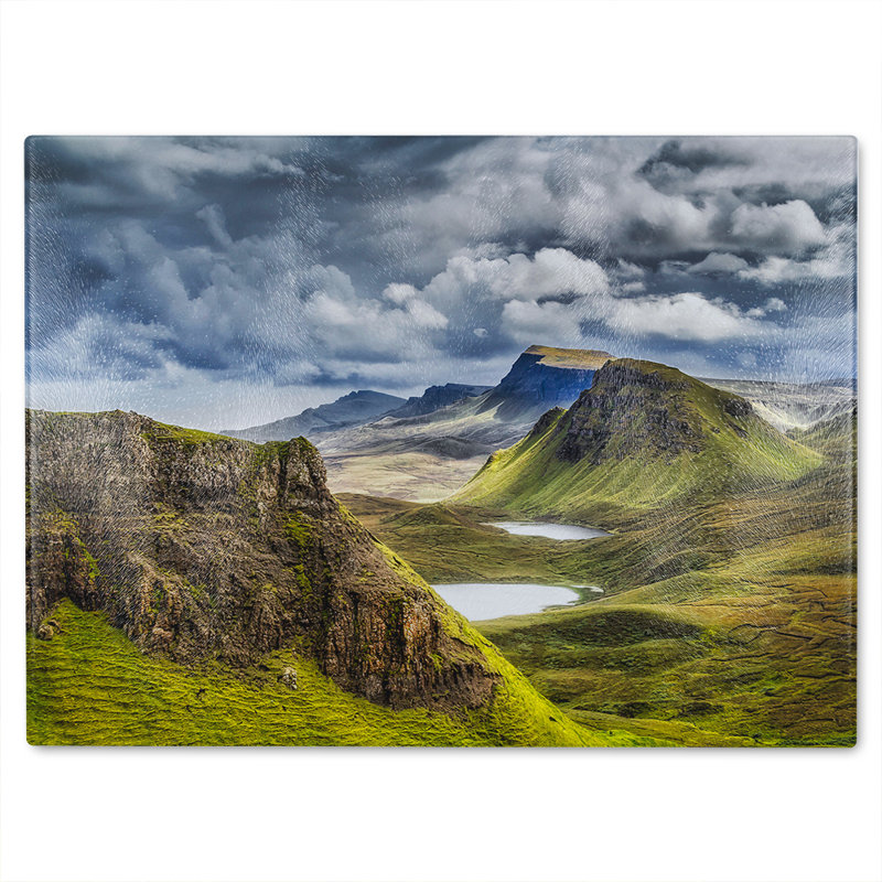 Highland,Scotland Designer Glass Chopping Board, 40cm L x 28cm W