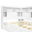 Lit de jour simple en bois avec tablettes de rangement, USB et lit gigogne, blanc