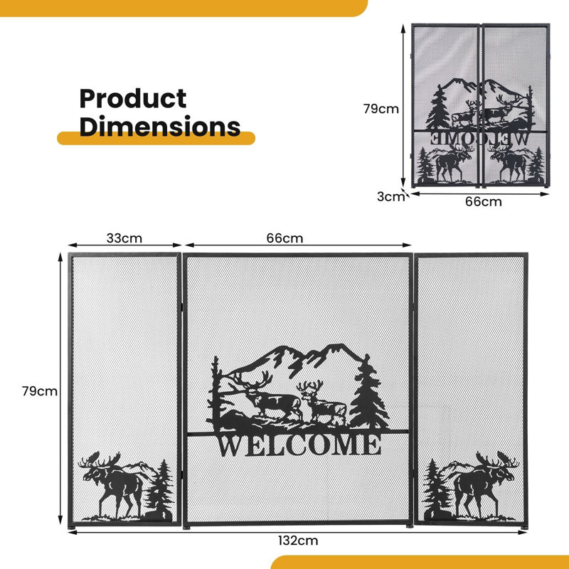 Eberardo Metal Fireplace Screen