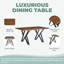 Ensemble de salle à manger moderne 5 pièces - Chaises en similicuir et table de base en métal (finition noyer)-5745563