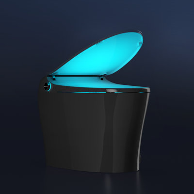 CRESTLE Modern Smart Toilet with Bidet, Automatic Flush, Multiple Bidet Modes, Air Dryer, Heated Seat, Nightlight, Foot Sensor, and More, 12" Rough-in (Remote Included)