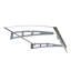 Auvent de fenêtre de qualité supérieure avec feuille en polycarbonate et supports en alliage d'aluminium pour mur en béton-128994347