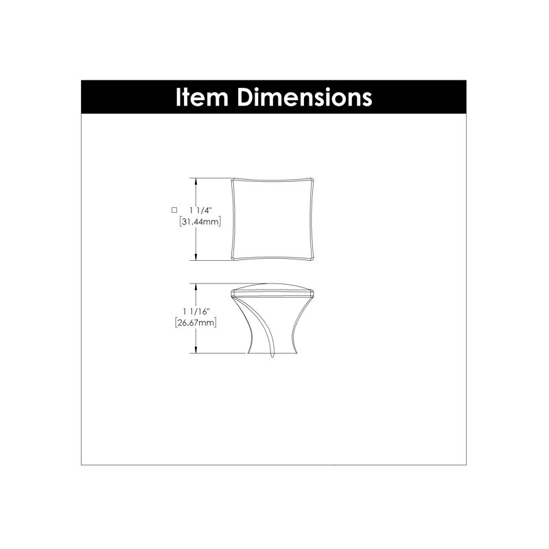 Twist Collection Knob - 1-1/4" x 1-1/4 " Cabinet Knob Elusive Golden Nickel - Transitional Hardware for Drawers & Cabinets