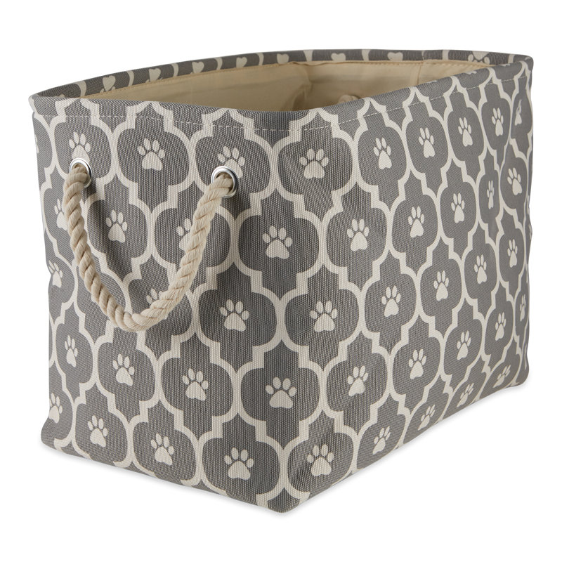 Panier en tissu Lattice Paw, H 12 po x l 16 po x P 10 po, Gris
