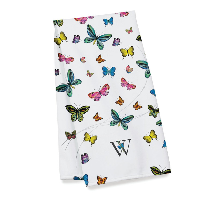 Beautiful Butterflies Bath Towel Name & Initial - N