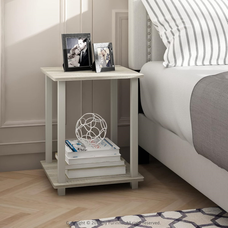 Ensemble de 2 tables d'appoint SIMPLISTIC à 2 niveaux en chêne de Sonoma