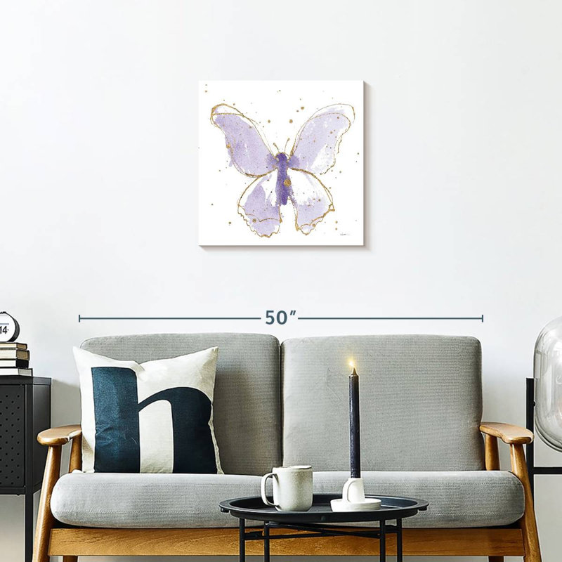Papillons dorés lavande Brampt, H 20 po x l 20 po