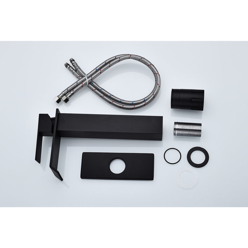 Robinet de lavabo pour salle de bain Waterfall, Noir mat