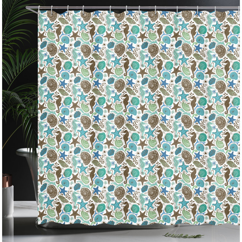 Shower Curtain with Hooks Included, 105"H x 69"W