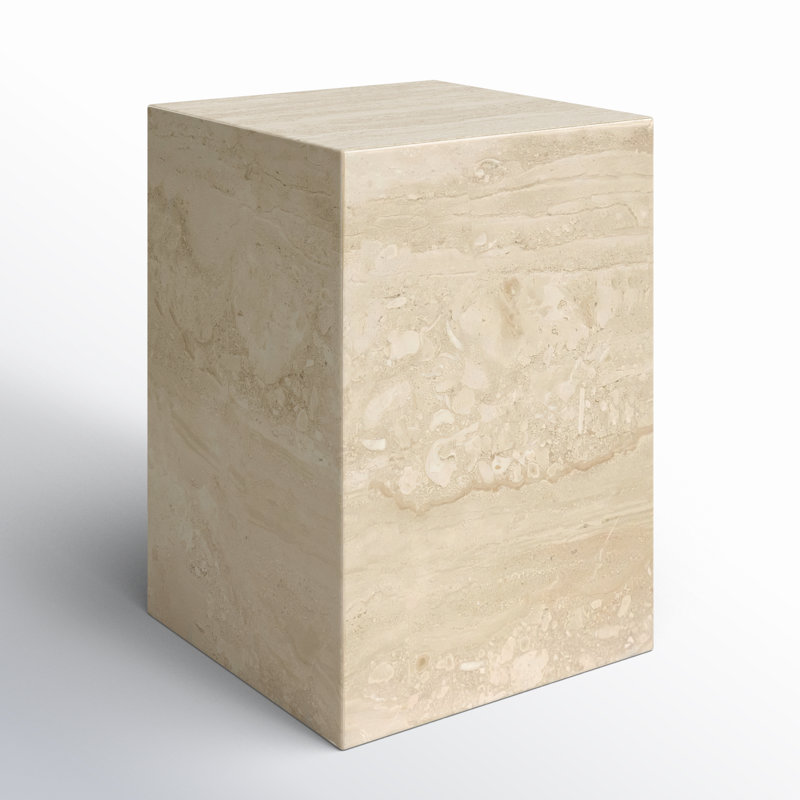 Enez Modern End Table, Beige