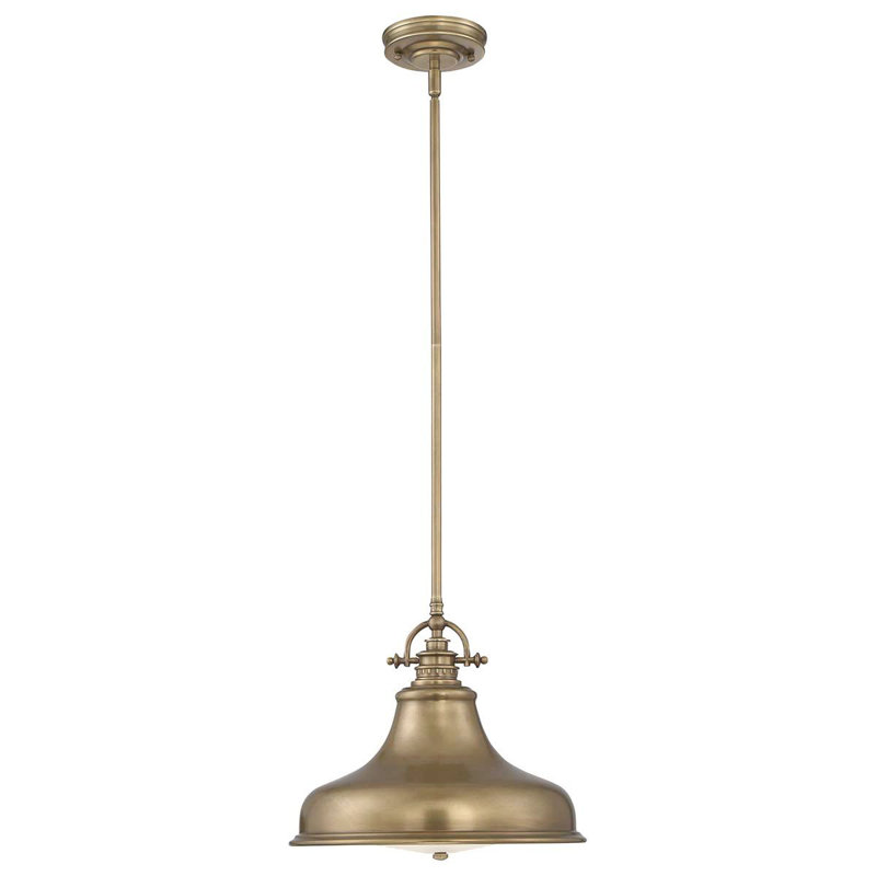 Bravo 1 - Light Single Pendant, 29.2cm H x 34.3cm W x 34.3cm D, Weathered Brass