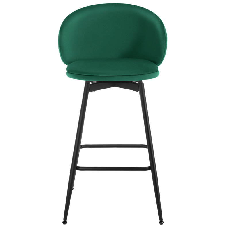 Tabourets pivotants rembourrés, Vert, Tabouret de bar (siège d'une hauteur de 30 po), 2