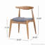 Ensemble de 2 chaises de salle à manger en bois d'hévéa avec dossier ergonomique et coussins de confort