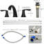 Robinet de salle de bain 8 pouces pour lavabo à 3 trous avec drain rétractable, tuyau sans plomb en nickel brossé et certification cUPC-121334652