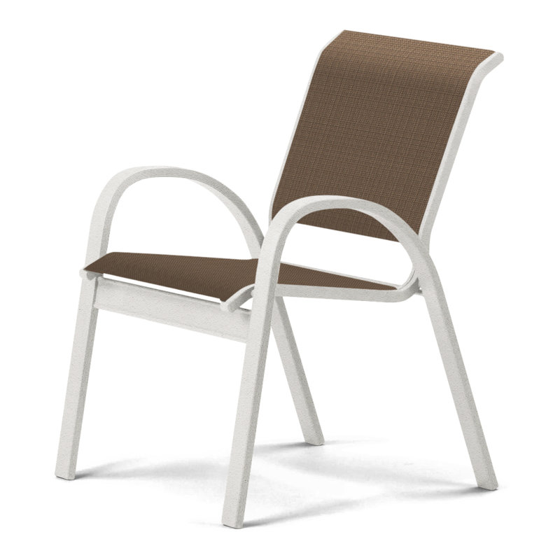 Chaise de patio empilable Hiraku, Noyer, Neige texturée