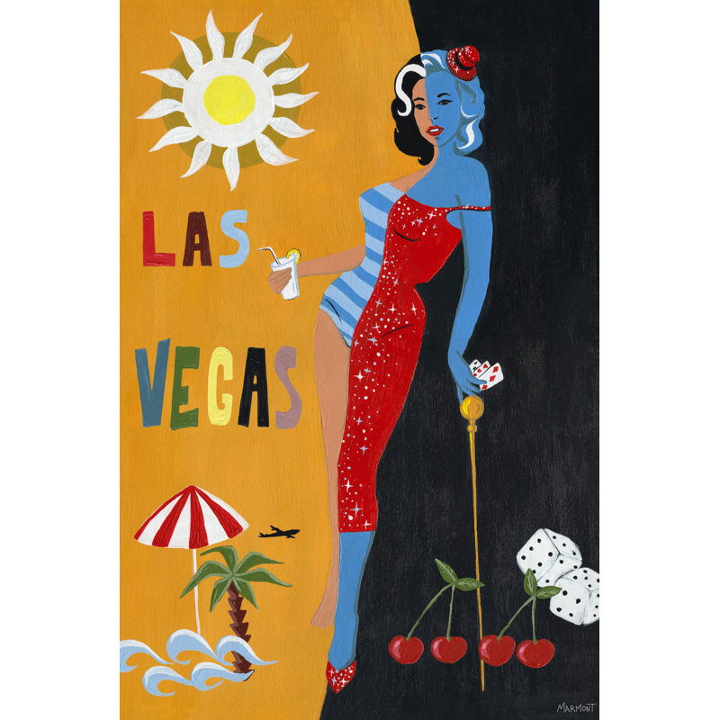«Fashion Las Vegas II» par - peinture sur toile tendue, H 60 po x l 40po x P 1,5 po