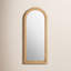 Miroir arqué en bois manufacturé / jute