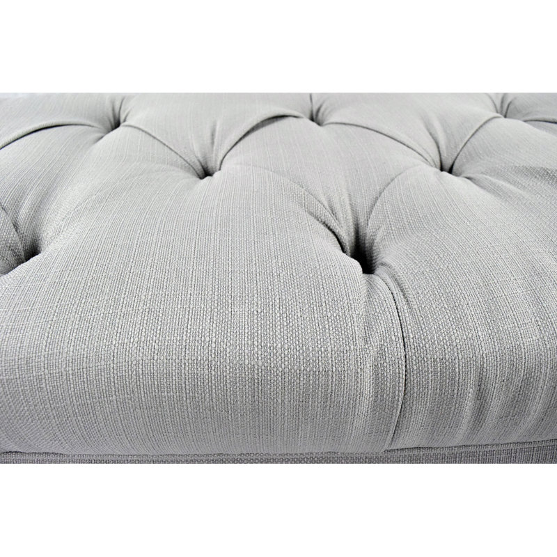 Heaney Polyester Blend Upholstered Storage Bench, Silver