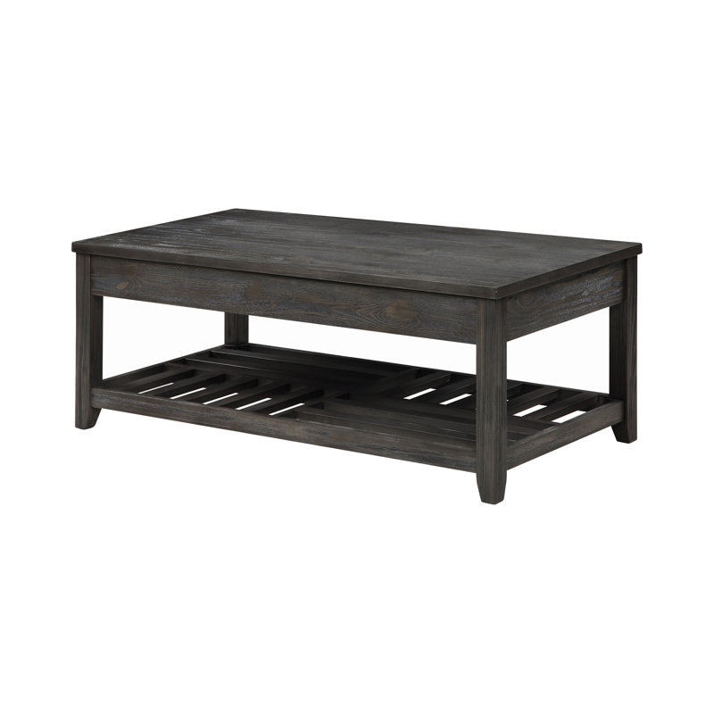 Aydia Rectangular Coffee Table with Lift Top in Gray