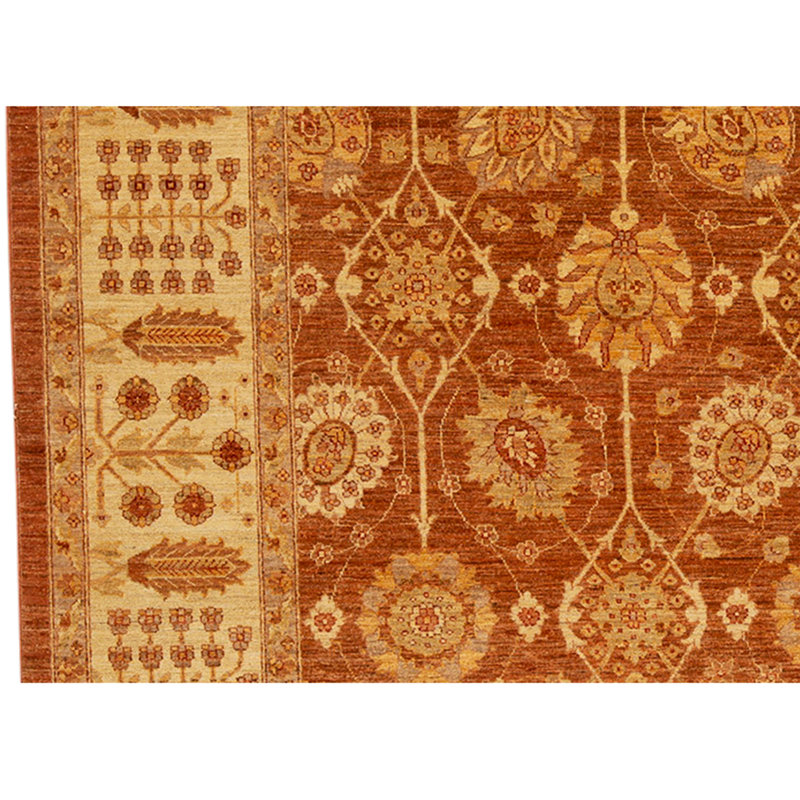Tapis rectangulaire en laine noué à la main