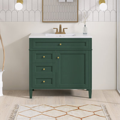 Ensemble de meuble-lavabo autoportant 36 po avec comptoir en céramique 36 po