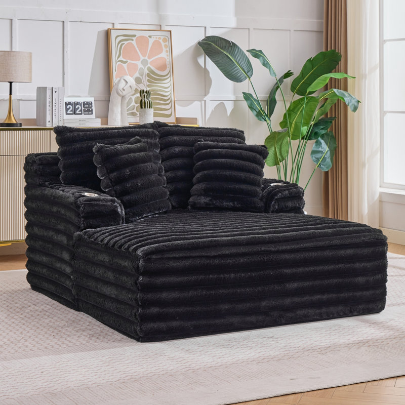 Chaises longues d'intérieur à compression, grand fauteuil moderne en fausse fourrure, Ne s'applique pas 2