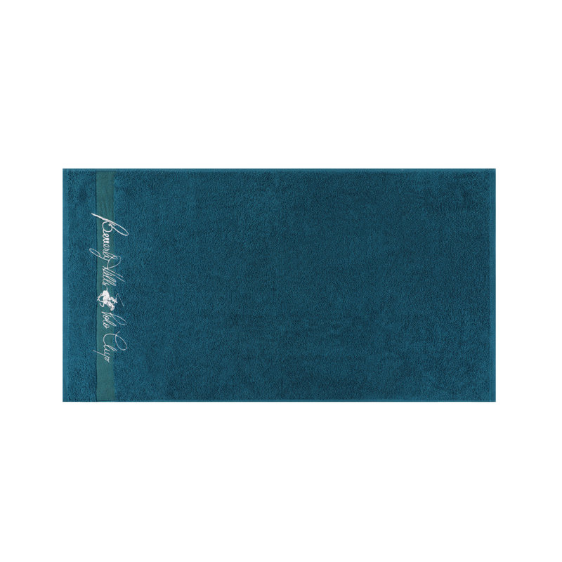 Ensemble de 2 essuie-mains 2 pièces 100% coton, Crème / Bleu foncé