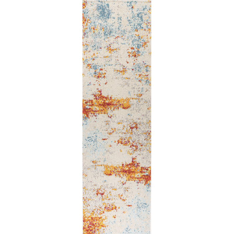 Sunset Modern Abstract Orange/Multi Rug, Runner 2'3" x 8'