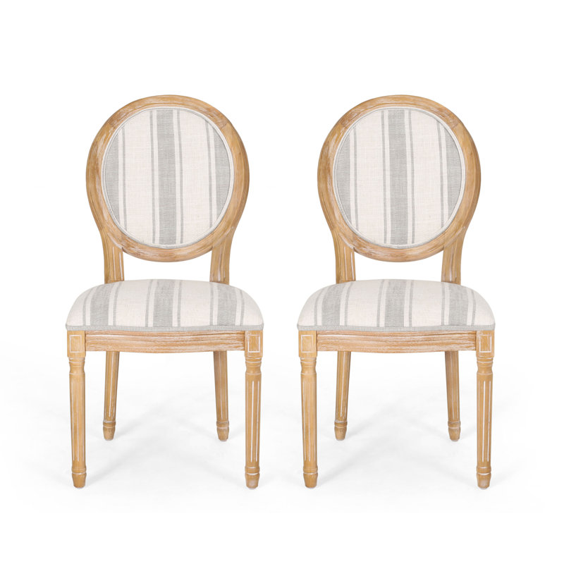 Jair 19.25'' H Upholstered Side Chair, Gray Striped